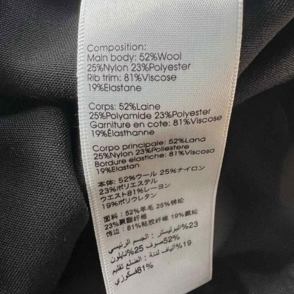 3.1 PHILLIP LIM Black Wool Blend Side Drape High Rise Wide Leg Pant, Size 8 - Picture 12 of 14